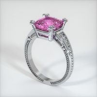 3.00 Ct. Purplish Pink Sapphire Ring, 18K White Gold 2